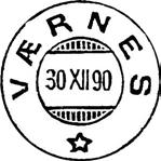 virksomhet inntil videre fra 01.10.1880. Navnet ble ca. 1888 skrevet VÆRNES. Fra ca 1898 endret til IMSTERFJORDEN.