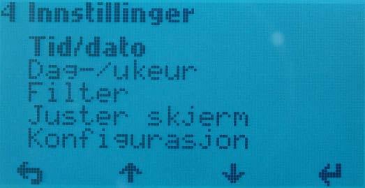 betjeningsknapper under pil opp/ned som viser i displayet 3.2 Info om gjeldende programvare versjon.
