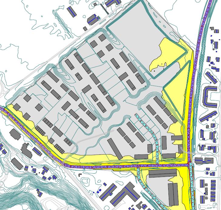 4 Støyberegninger områdeplan Det er i dette kapittelet gjennomført støyberegninger for hele området som inngår i områdereguleringen. Foreslått reguleringsbestemmelser er gitt i kap 6.3.