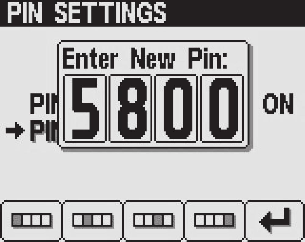 På skjermen Angi gammel PIN-kode trykker du på knappene 1 til 4 for å angi den gamle PIN-koden, og trykk så på knapp 5 når du har fullført PIN-koden (Figur 24).