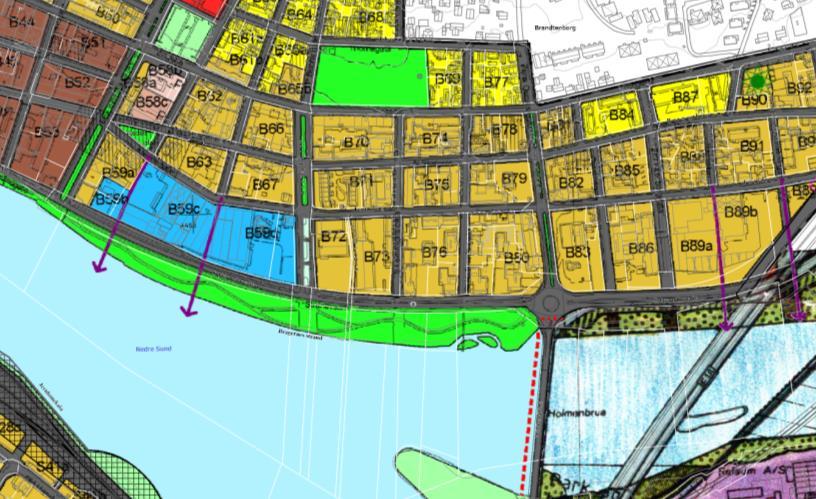 1. Bakgrunn og overordnede sammenhenger Kommunedelplan for Drammen sentrum (2006) Planområdet er på ca.