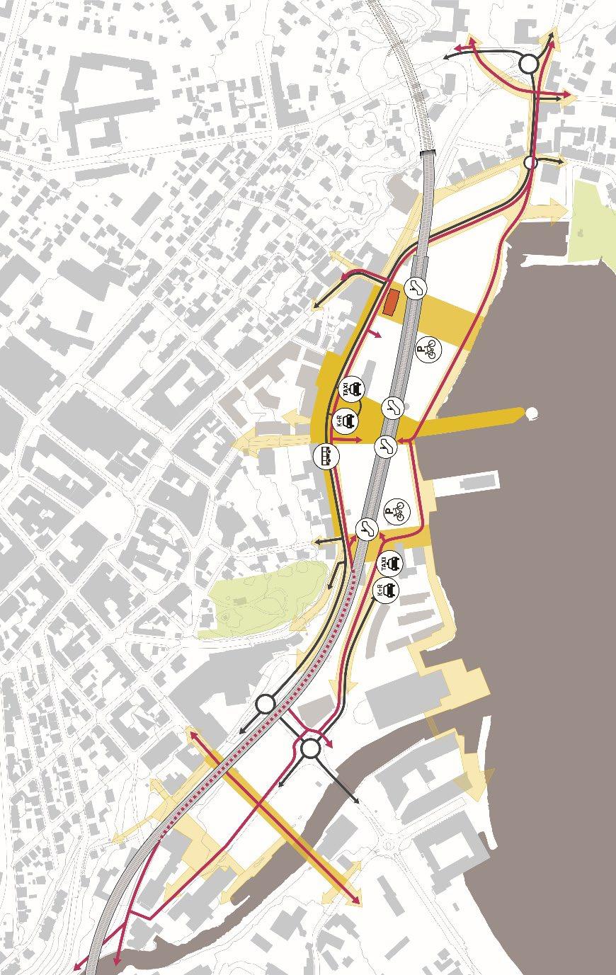 Figur 2-16 Knutepunktdiagram for Larvik stasjon i Indre havnkorridoren høy løsning.