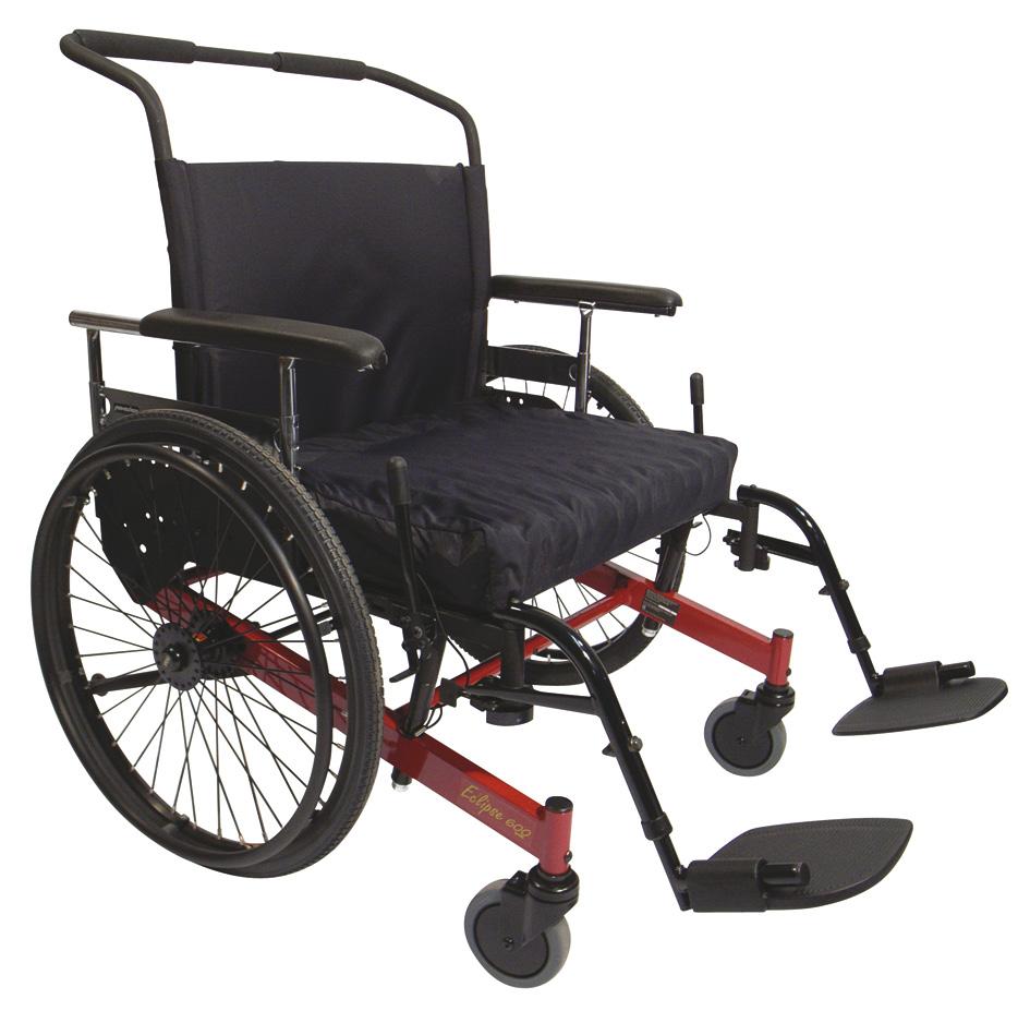 Eclipse Eclipse Tilt Stålrammen gjør Eclipsen til en veldig sterk og slitesterk rullestol. Rammen er designet slik at mesteparten av vekten blir båret på bakhjulene som gjør styringen veldig enkel.