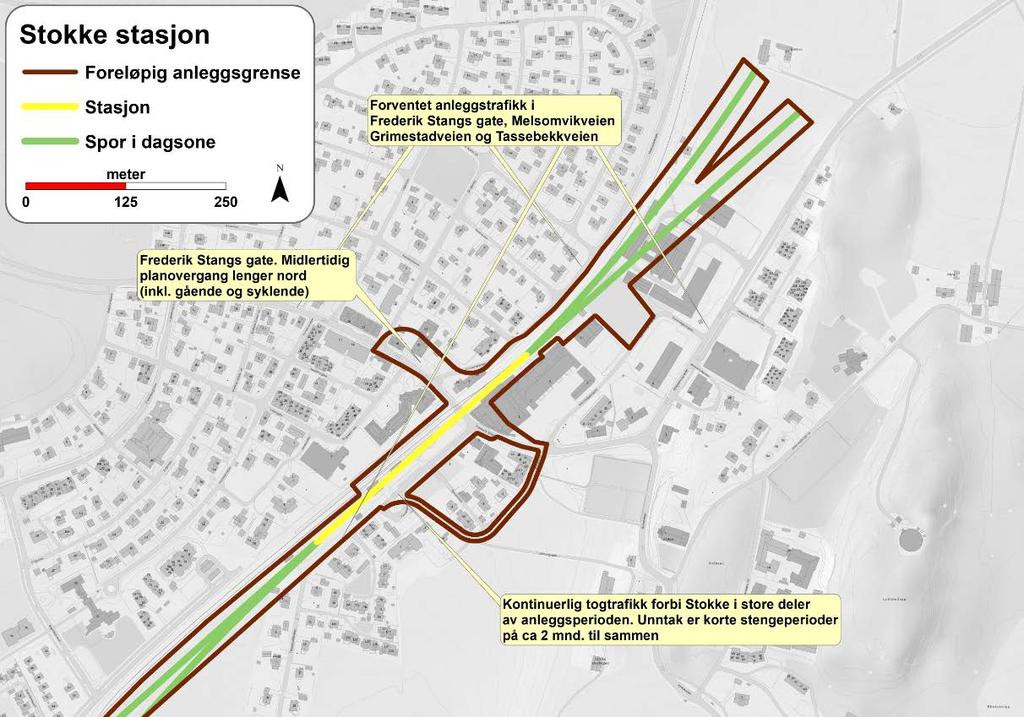 Stokke sentrum Anleggsvirksomhet medfører støy, støv og trafikk Det vil foregå byggevirksomhet på dag- og kveldstid