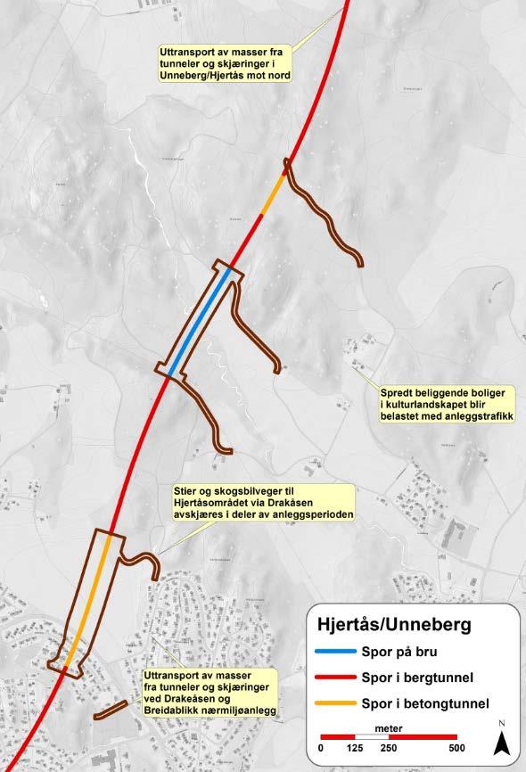 Hjertås/Unneberg Torp vest via Storås Anleggsvirksomhet medfører støy, støv og trafikk Det vil foregå byggevirksomhet på dag- og kveldstid Det er forventet strengeste