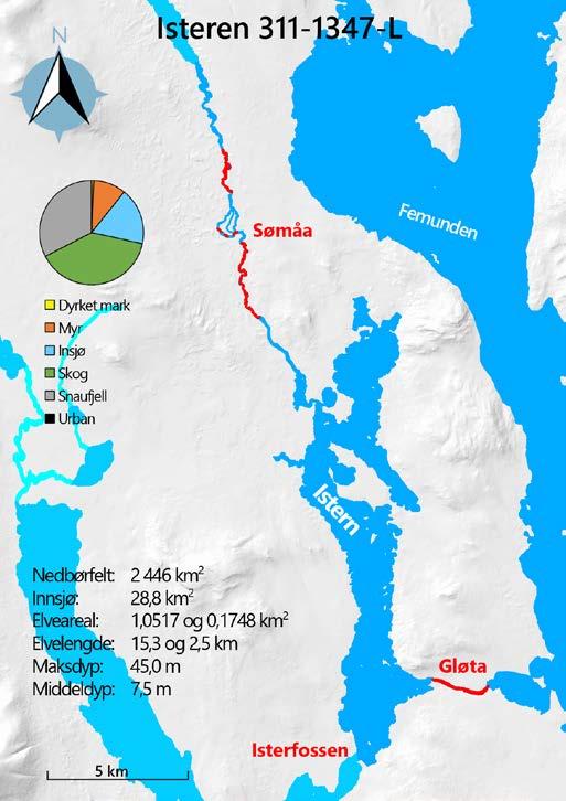 3.6 Isteren (Femund-/Trysilvassdraget) Nøkkeldata og inngrepshistorikk Isteren er en uregulert grunn innsjø i Engerdal kommune, i vannområde Femund-/Trysil-/Klarälven (figur 3.6).