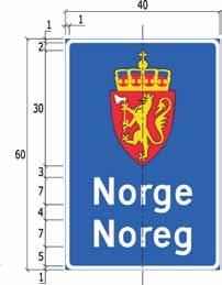 DETALJERT UTFORMING AV VEGVISNINGSSKILT :: TRAFIKKSKILT 727.2 727.2 Stedsnavnskilt med symbol Skilt 737.2 viser et vegvisningssymbol i tillegg til stedsnavnet.