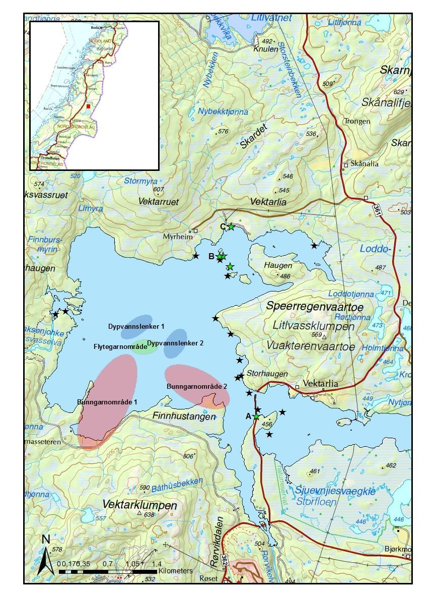 ringsemnene ble gruppert som følger: vannlopper, diverse krepsdyr, mysis, mygglarver, ertemusling, overflateinsekter, fisk, og annet/ubestemt.