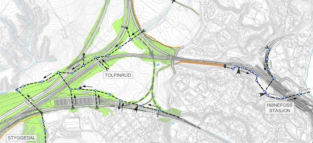 53 av 131 I områdene vest for Styggedalen, Sørum og ved Hallumsdalen berøres bekker direkte både permanent og i anleggsfasen på grunn av gjennomføring av geotekniske tiltak.