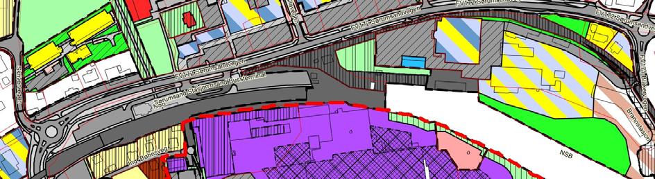Området er regulert i reguleringsplan for Sørumsand verksted, vedtatt 19.03.1998. Utsnittet viser gjeldende reguleringsplaner i området. 2.