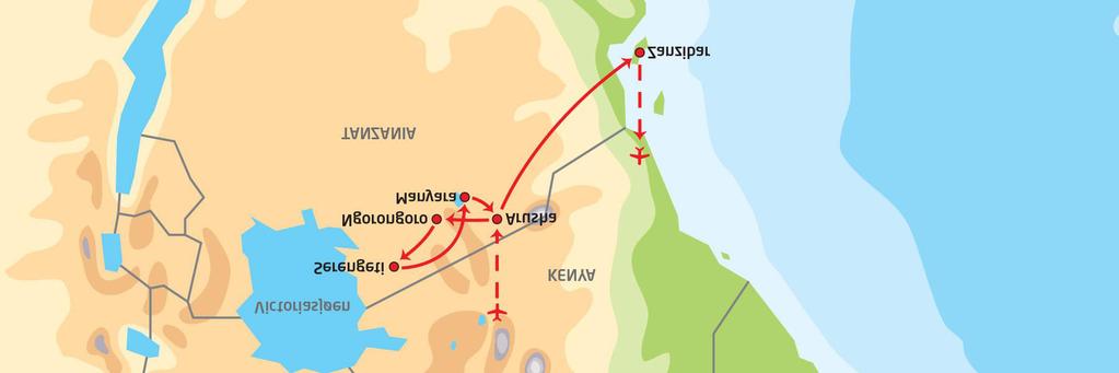 Dagsprogram Dag 1: Norge - Arusha, Tanzania Avreise fra Norge om morgenen via Amsterdam med KLM til Kilimanjaro flyplass i Tanzania.