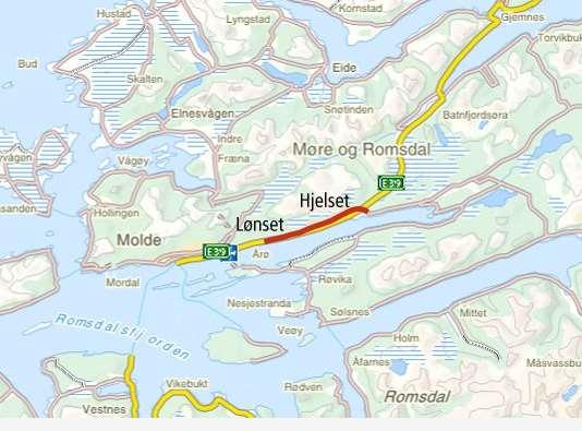 E39 Lønset - Hjelset Forventet anleggsstart høsten 2019 Totalentreprise Prosjektkostnad ca 1,4 mrd.