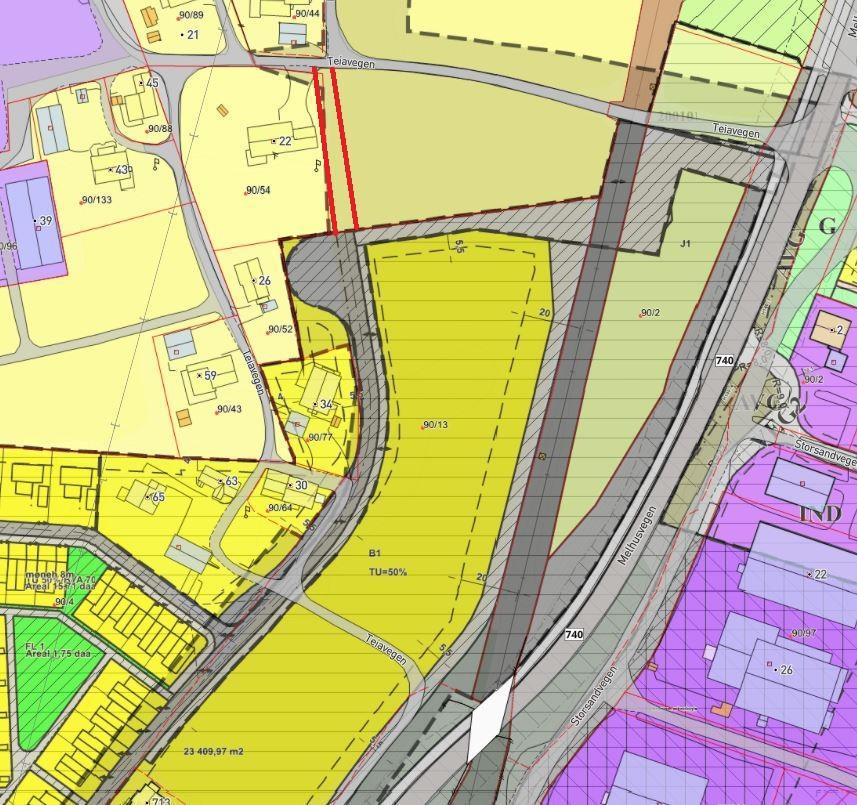 risiko, og den geotekniske vurderingen for det allerede regulerte løpet er gyldig også for utvidelsen. Figur 5: Dagens reguleringsplan - Søberg 4.