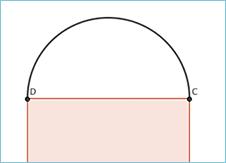 b) Lag ein halvsirkel på linjestykket CD. c) Lag ein likebeint trekant med høgd 4 cm på BC.
