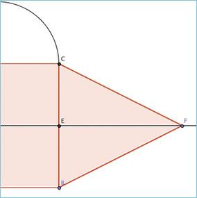 Opprett den likebeinte trekanten BFC.