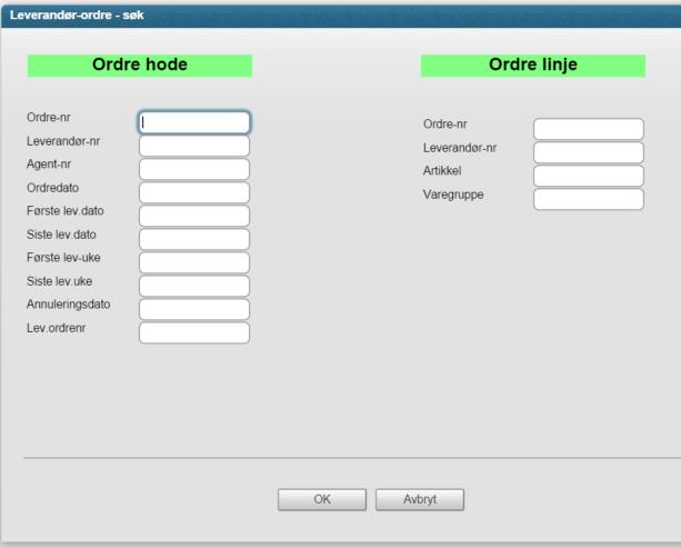 Det kan også gjøres ved å gjøre søk på ordrenummer som vist i bilde under: For å gjenfinne ordren, kan du benytte ulike