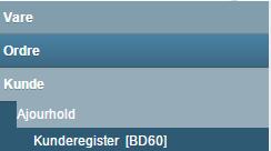 Page 57 of 83 Registrering av kredittkunder i SmartStore (BD60) Programmet <Kunderegister> finner du under hovedmenyen