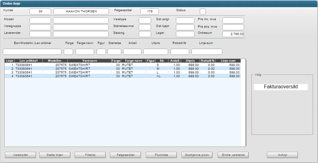 Page 81 of 83 Når ordren er kontrollert og skal faktureres må du sørge for at feltet <Ordretype> står blankt.