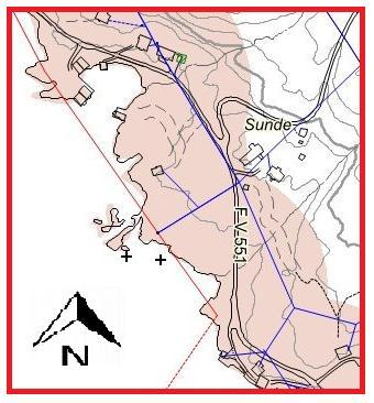 Fig. 14 utsnitt fra område H Fig. 14 ovenfor er et utsnitt av digital kart over område I som er pr dag et LNF 1 område.