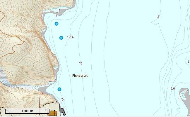 S3 S2 S1 Figur 3. Oversyn over plassering av stasjonar (gule sirklar) for sedimentprøvetaking i tiltaksområdet ved Mjåsund Nærinspark. Plangrense er vist med stipla linje. Kartgrunnlag: http://kart.