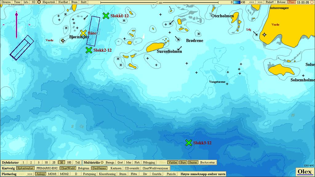 Vurdering av miljøforholdene på stasjonene er markert med kakediagram, der = svært bra, = bra, = middels, = dårlige