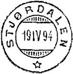 Stempel nr. 2 Type: I Utsendt 1857 STØRDALEN Innsendt?? Stempel nr.