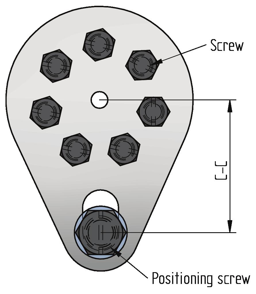 2/ technical specifications/torque tekniske data/tiltrekkingsmoment Screw PIN size Skrue Diameter Wrench size Torque [mm] Nøkkelvidde Moment [mm] [Nm] ø75 -> 85 22