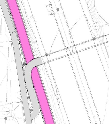 For den eksisterende gang- og sykkelvegen vil dagens nordgående rampe bli erstattet med en trapp.