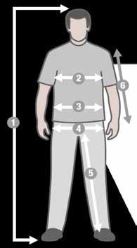Måletabell for arbeidsklær DeLaval klessortiment 12:01 1 2 3 4 5 6 Kroppslengde: Utan sko, fra toppen av hode og ned til fotsålen. Brystvidde: Under armene, over det bredeste partiet av brystet.