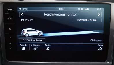 S 04 Discover Pro navigasjonssystem i Volkswagen e-golf har egne e-funksjoner.