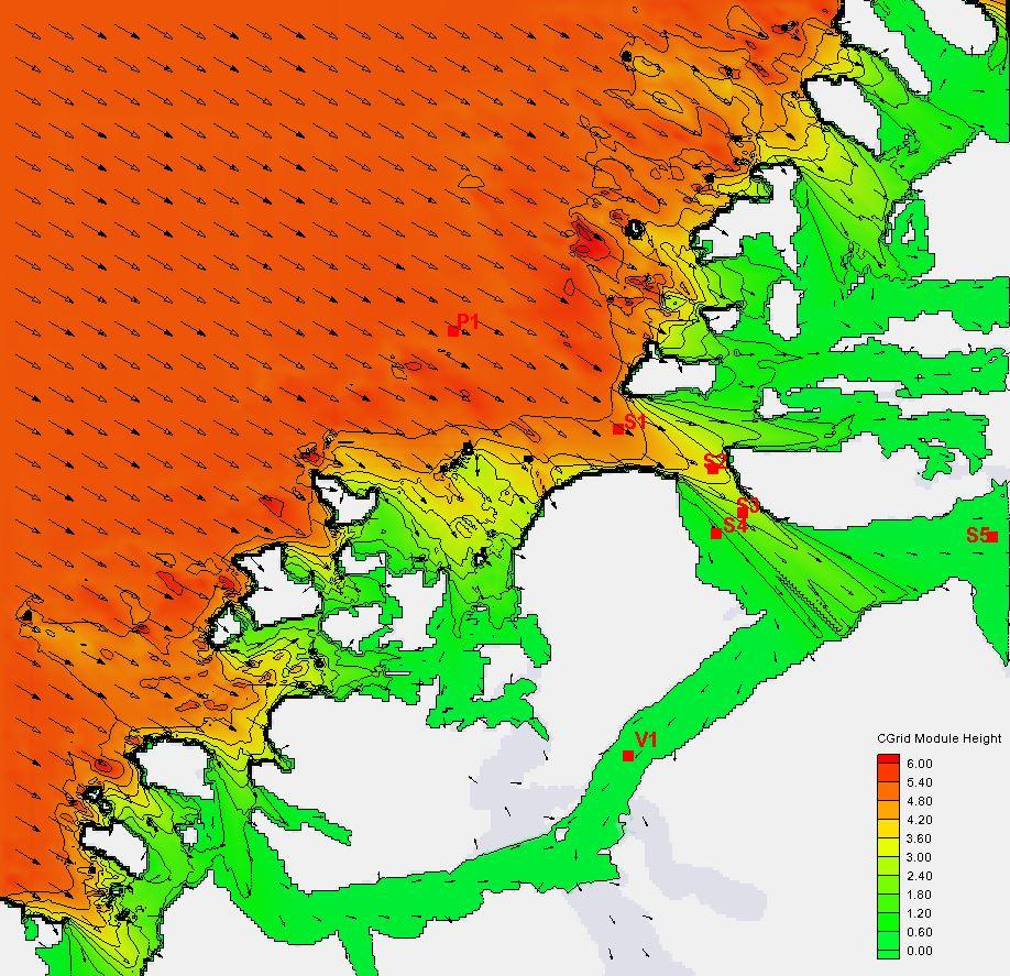 Bølger modellert i Sulafjorden vmodellberegning gir et bilde av bølgeforhold i