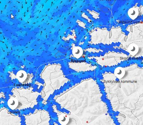 Measurements buoys Samanlikne data frå Nortek instrumentet på Kvitbjørn med