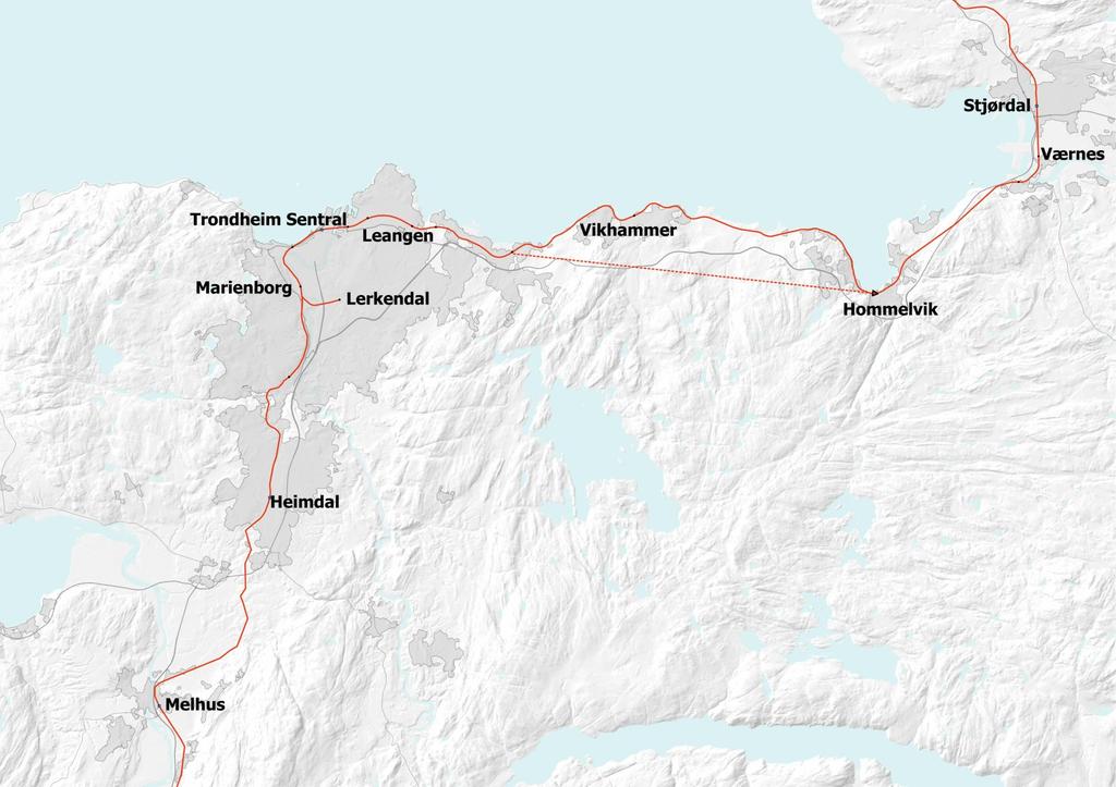 Trinn 3 2035 hver 15 minutt Stjørdal Melhus + 30 minutt Stjørdal