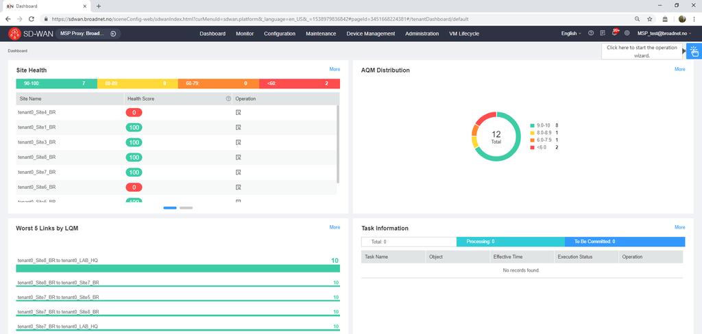 Tenant overview Click