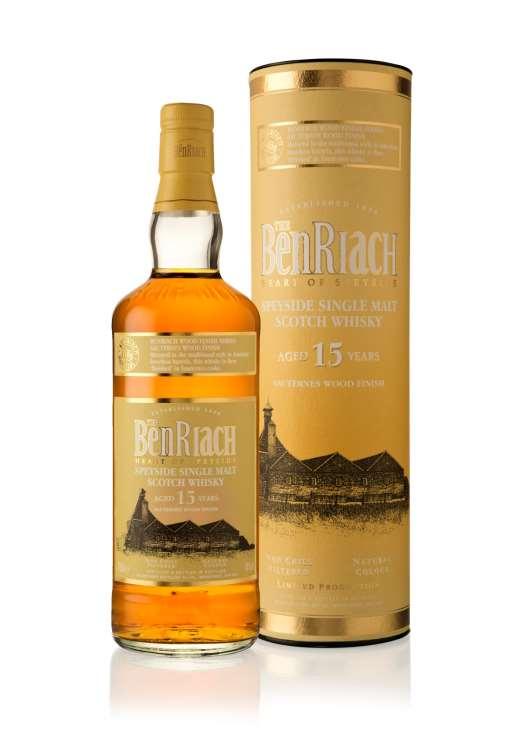 BenRiach 15 YO Sauternes Finish Matured in the traditional style in American bourbon barrels, this whisky is then finished in Sauternes wine barrels, sourced from the Bordeaux region of France.