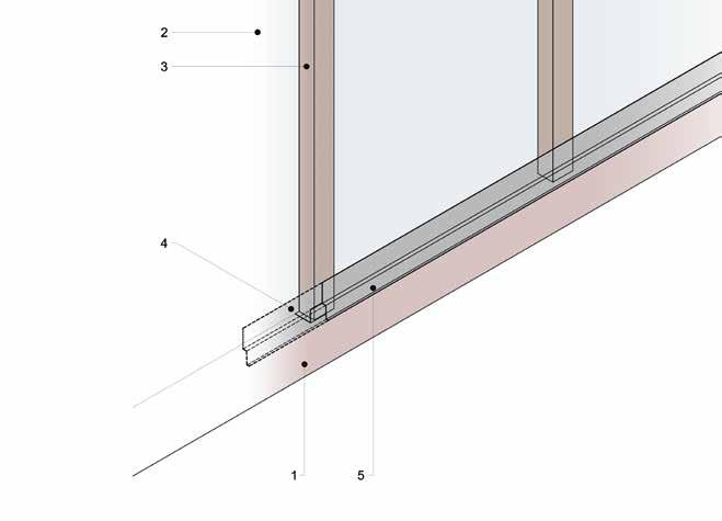 planken er installert (se fig. 19, detalj 1A) Anbefalt klarering mellom bakken og bunnen av startprofilen er minimum 150 mm, beslag eller ramme 160 mm.