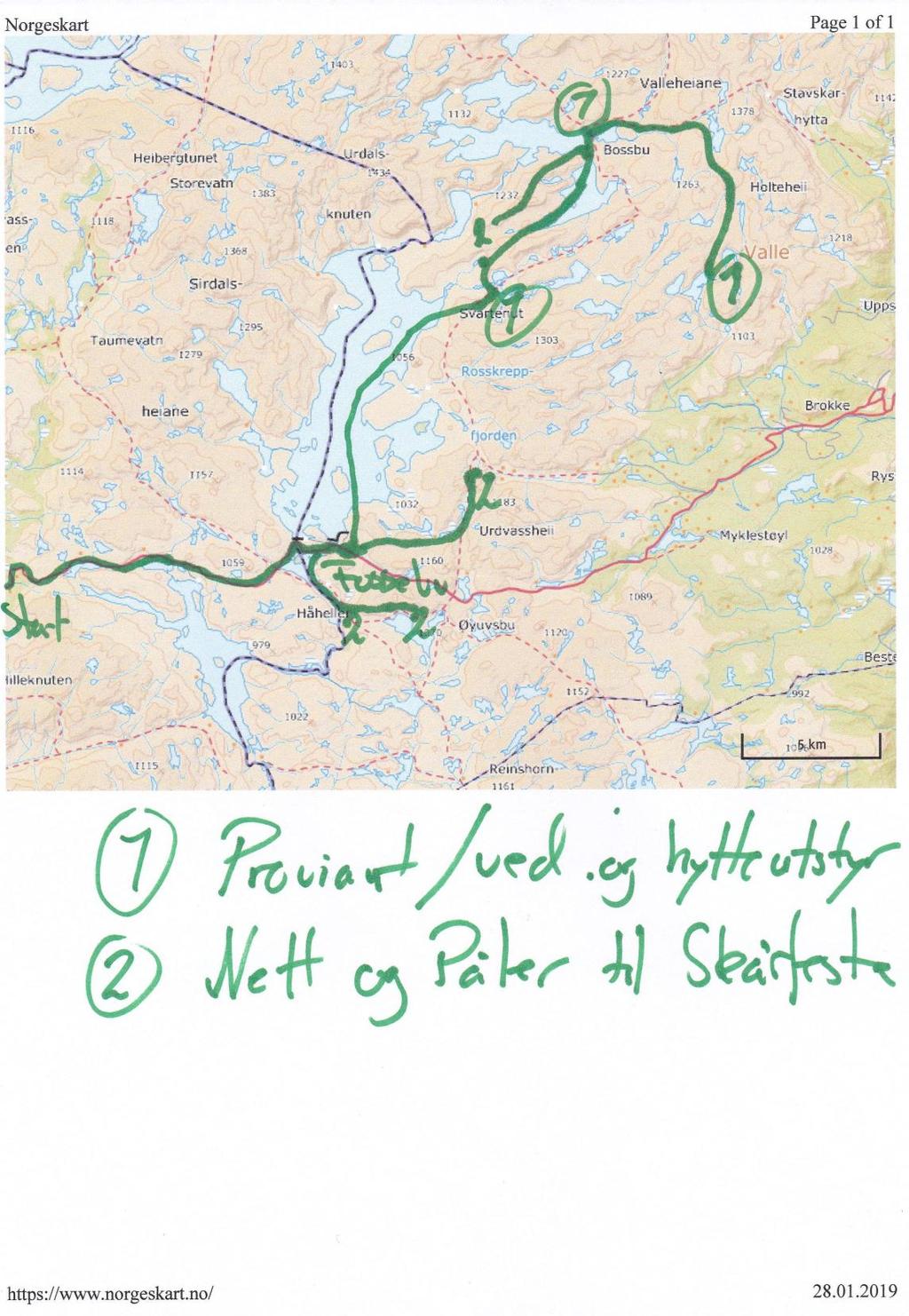 sauehaldet. Det skal og transporterast gjerdemateriell til utsette plassar der sauene kan gå seg fast. Mykje av utstyret ligg alt lagra ved Fosselega i enden av Roskreppfjorden.