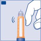 insulin før du stiller inn og injiserer dosen. F Vri dosevelgeren for å stille inn 2 enheter.