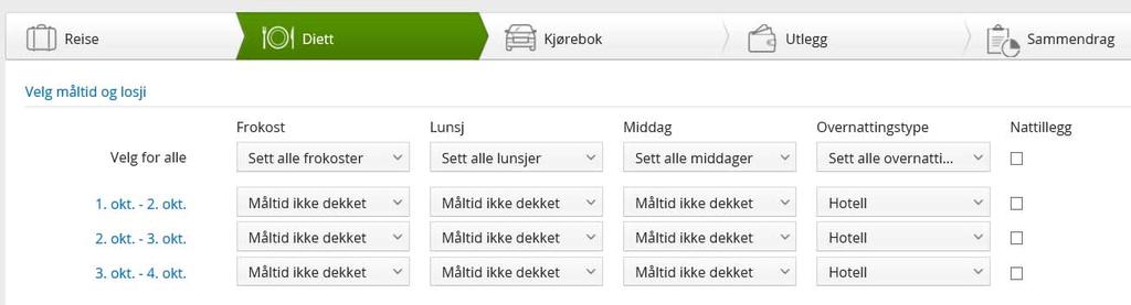 9. Trykk Lagre når registreringen er fullført. Reisen vil da bli synlig i kalenderen. Dersom det er ønske om å endre eller slette reisen, gjør du dette ved å klikke i kalenderen (bruk «søppelbøtten»).