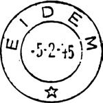 EIDEM Innsendt 20.10.1944 Registrert brukt 31-10-80 FH Stempel nr. 9 Type: I22N Utsendt?? 7172 BY Innsendt?