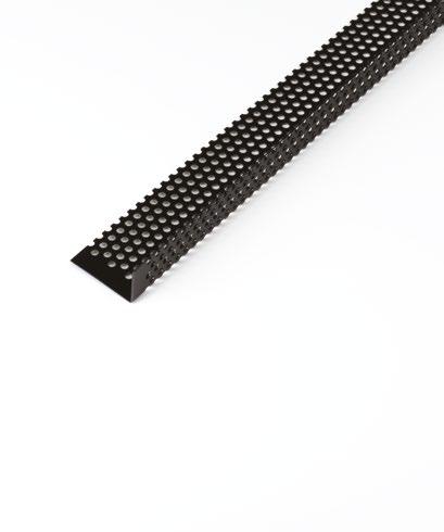 Perforert avslutningsprofil, aluminium 3000 x 30 x 50mm 3000 x 30 x 100mm Anodisert svart Rustfri stålskrue til