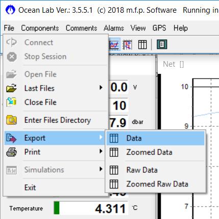 Export Data. Filnavnet spesifiseres etter stasjonsnummer, eks.