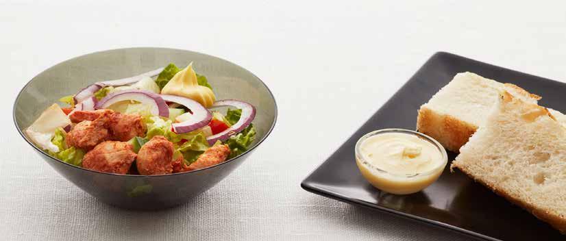 Salater Cæsarsalat kr. 95,- Assorterte salater med Parmesanost, bacon, brødkrutonger og cæsardressing. Tilbehør: Brød og smør Gresk salat kr.