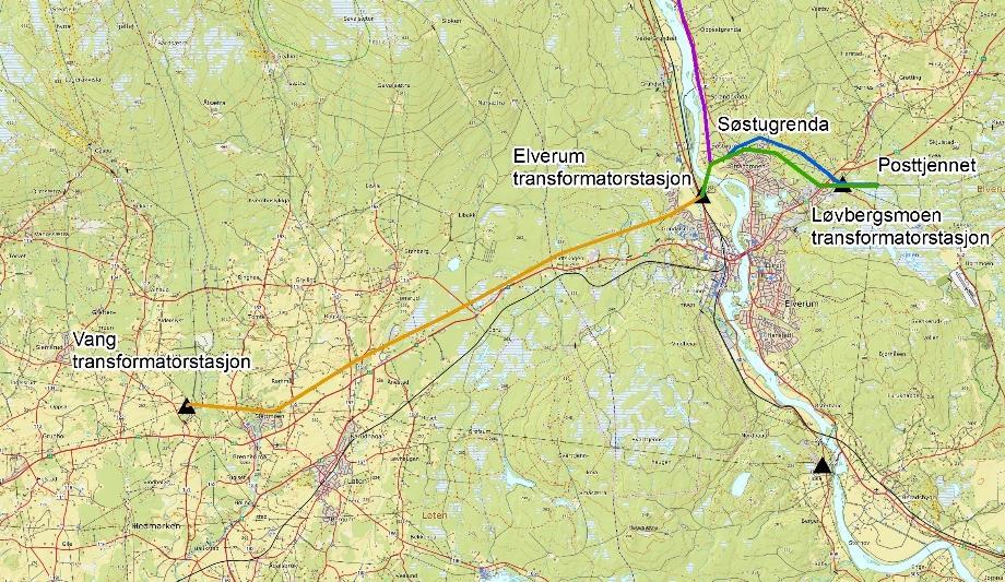 Prosjektbeskrivelse Ved oppgradering av regionalnett i Elverumsområdet, Hedmark fylke skal Løvbergsmoen og Elverum transformatorstasjoner utvides og det skal bygges nytt bryterfelt i Vang
