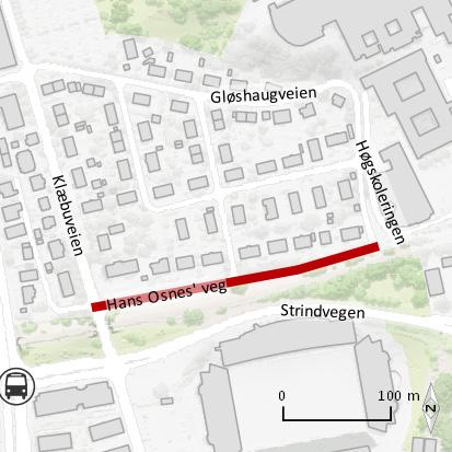 39 Hans Osnes veg 40 Gang- sykkelforbindelse Høgskoleringen - S.P. Andersens veg Oppruste gata med ny fortausløsning.