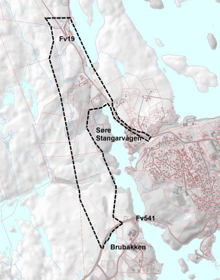 Side 4 av 9 Planavgrensing Planområdet er om lag 674 daa. Forslag til planavgrensing er synt i figuren under, og ligg ved prinsippsøknaden.