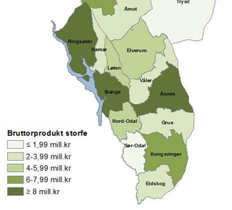 (2016), figur v2 12 Spesialiseringa har kome atskilleg lengre i ammekuproduksjonen i Hedmark enn i store delar