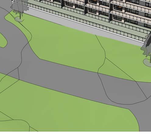 Landskapssnitt 1:500 26 plasser parkeringskjeller bygg B 16 plasser