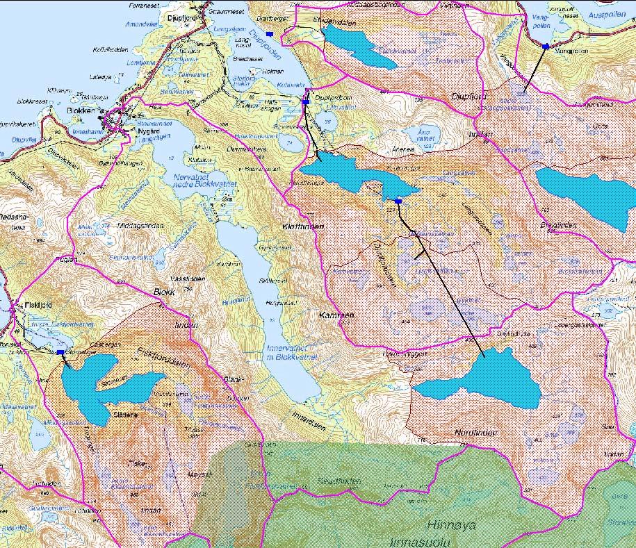 2 Hydrologiske og hydrauliske grunnlagsdata 2.1 Beskrivelse av nedbørfeltetene og tilsigsforholdene til Innervatnet og Nervatnet i Blokkelva Vassdragsnummer (regine): 178.