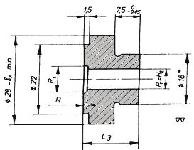 Nábojová komora tlakomernej hlavne: Rozmery: Podľa Tab. VI v tabuľkách TDCC.